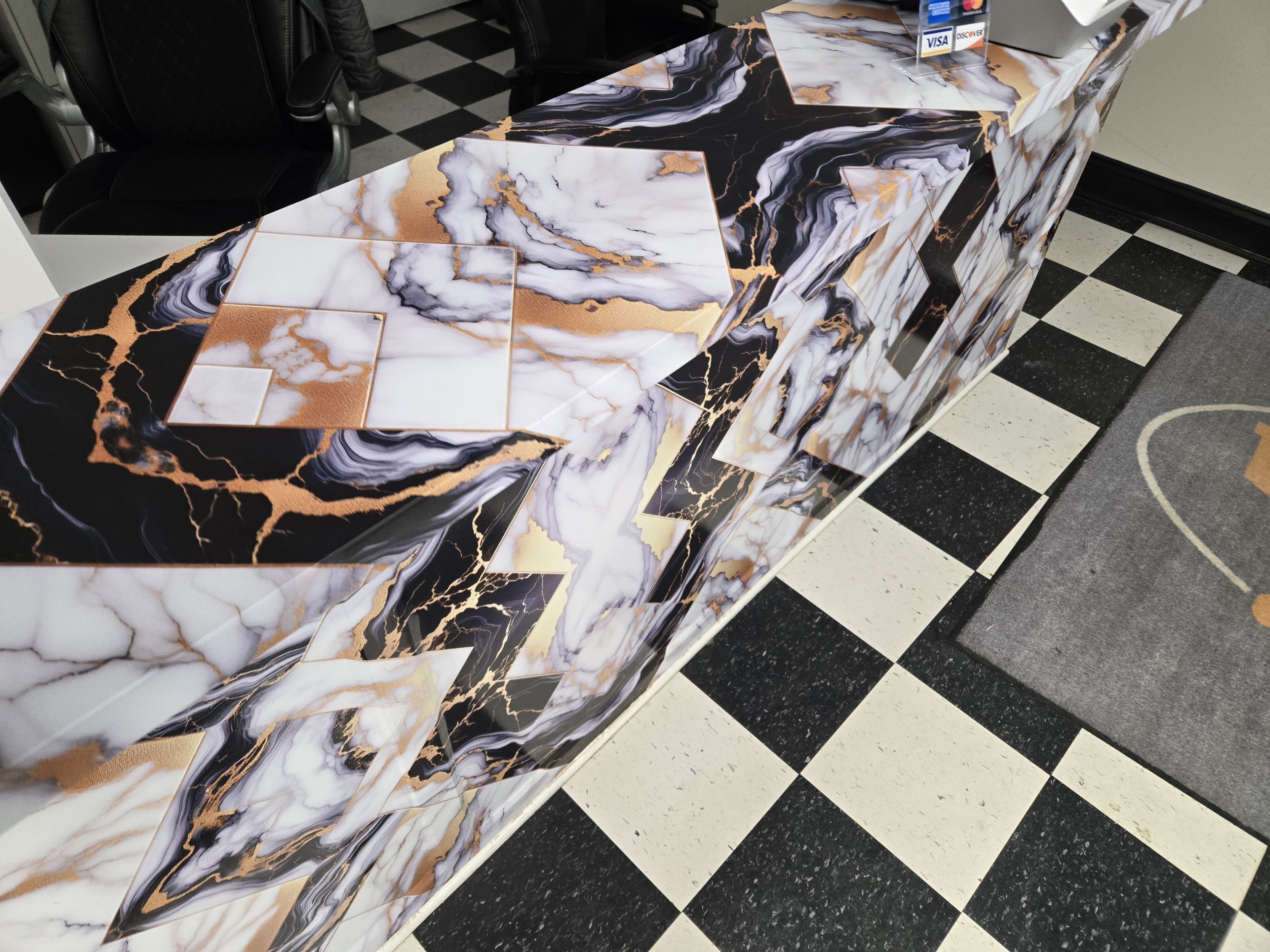 Luxury marble vinyl counter wrap