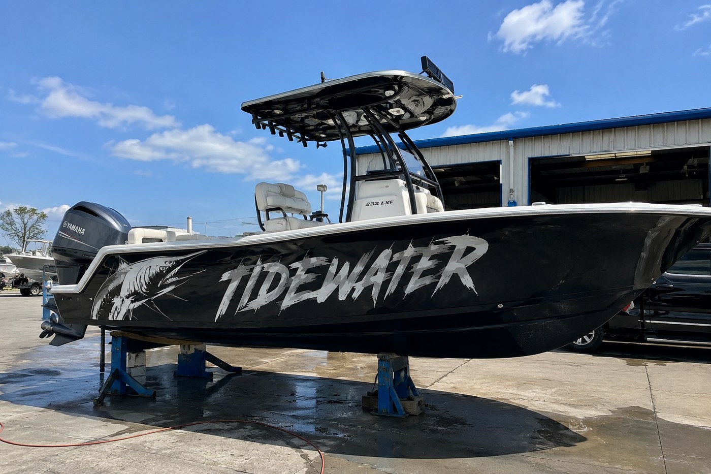 Tidewater boat vinyl wrap