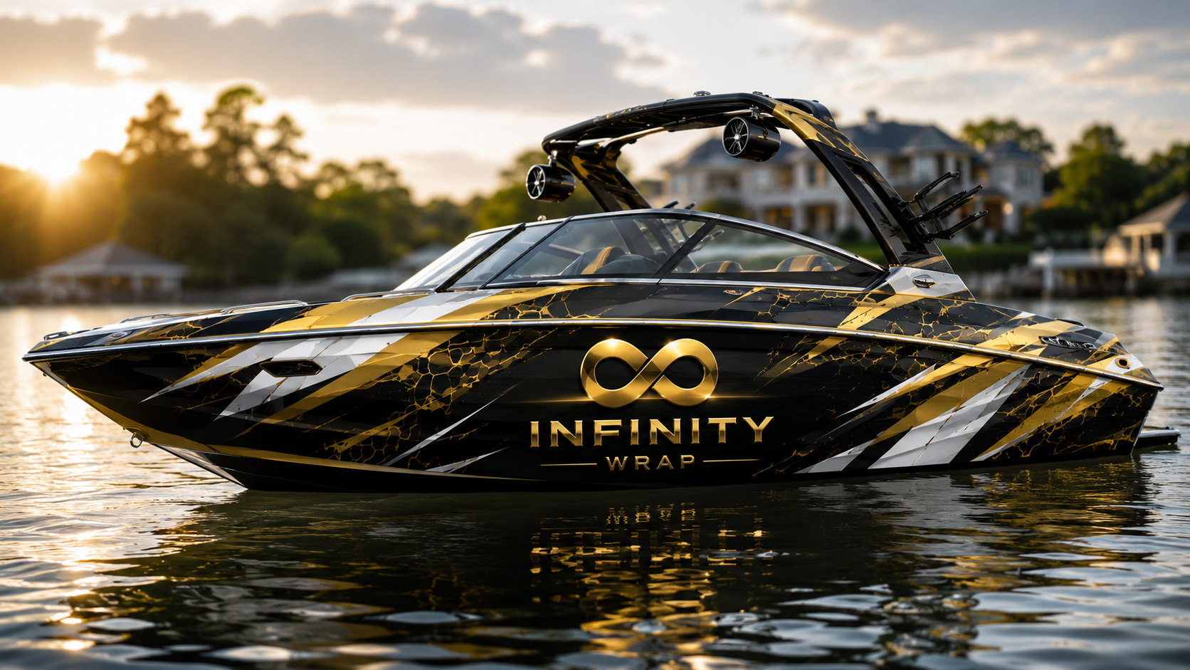 Infinity Wrap Design branded boat wrap