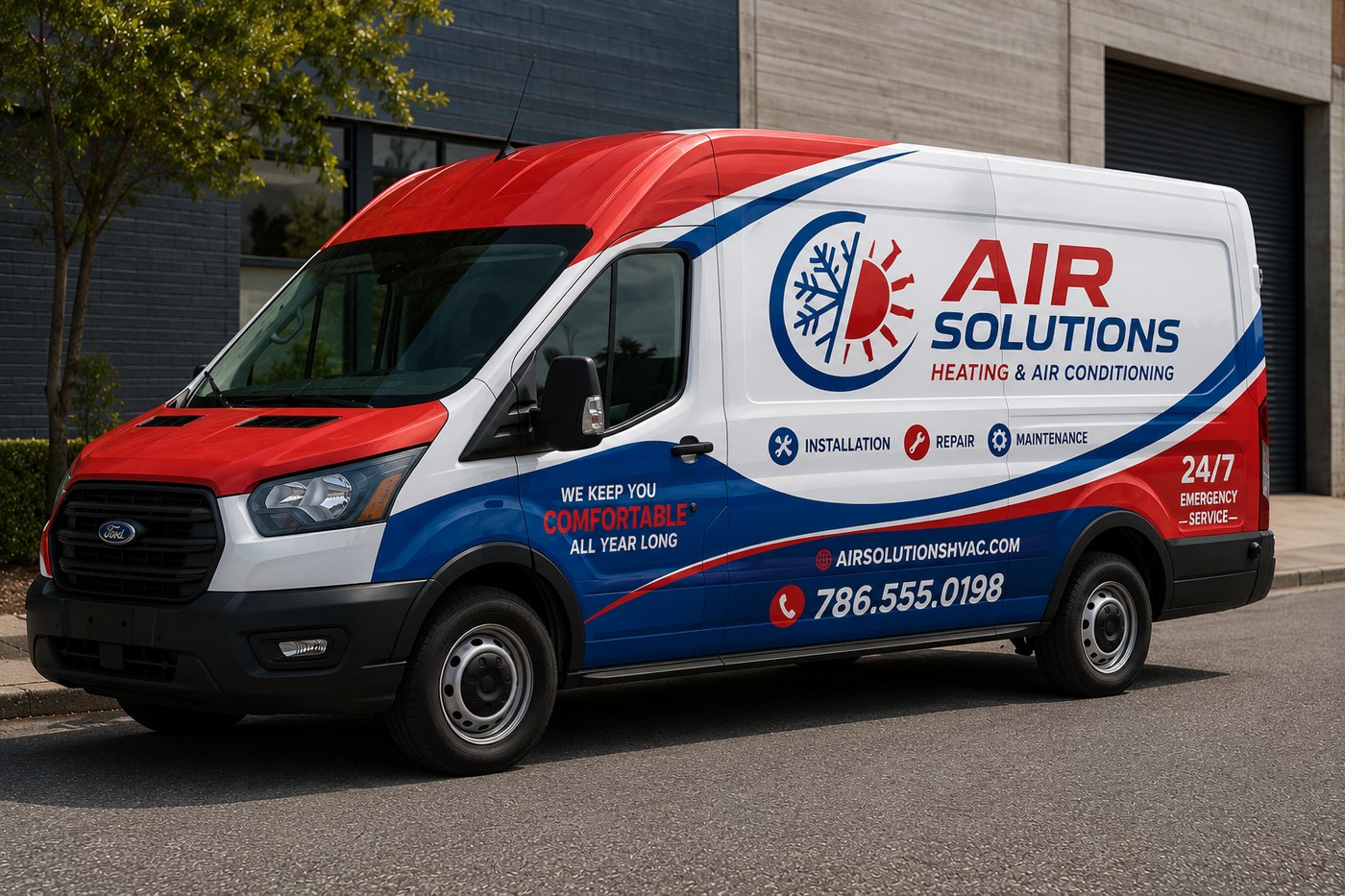 Air Solutions HVAC van fleet wrap