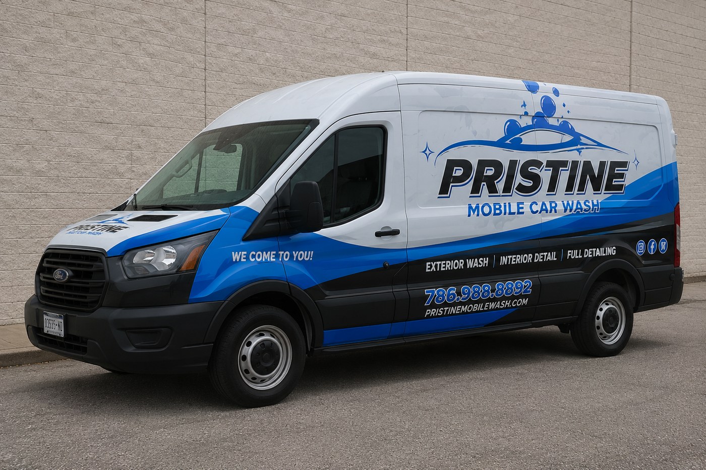Pristine Mobile Car Wash van wrap