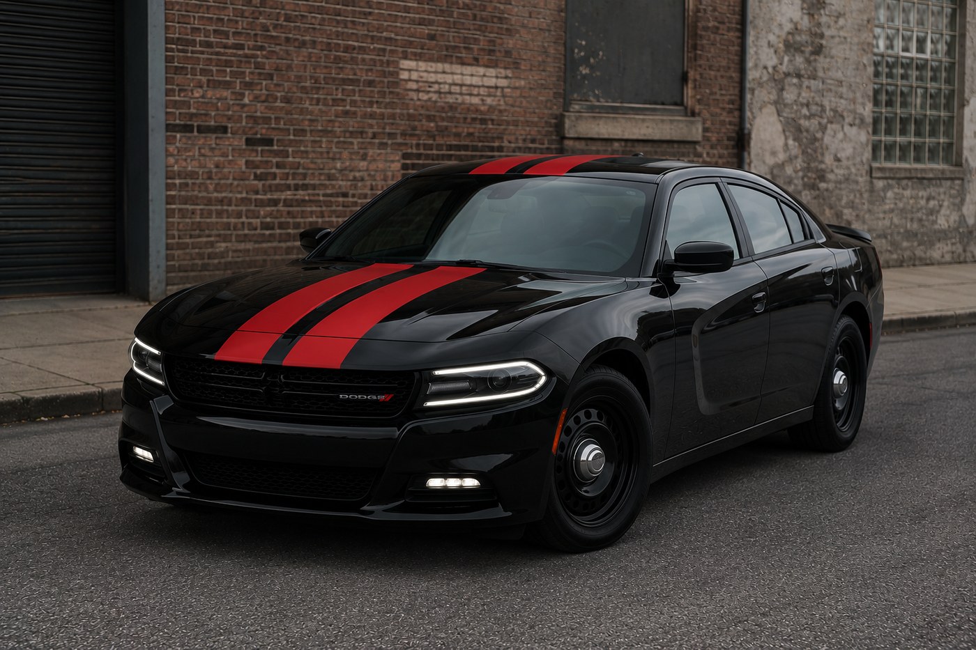 Dodge Charger racing stripe wrap