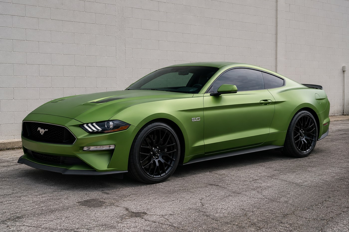 Mustang green color change wrap