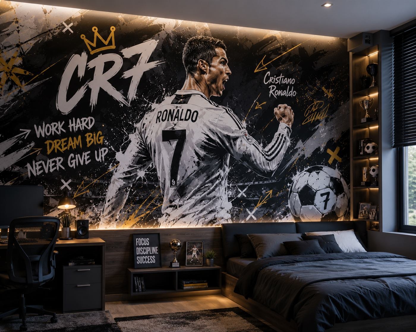Cristiano Ronaldo CR7 bedroom mural
