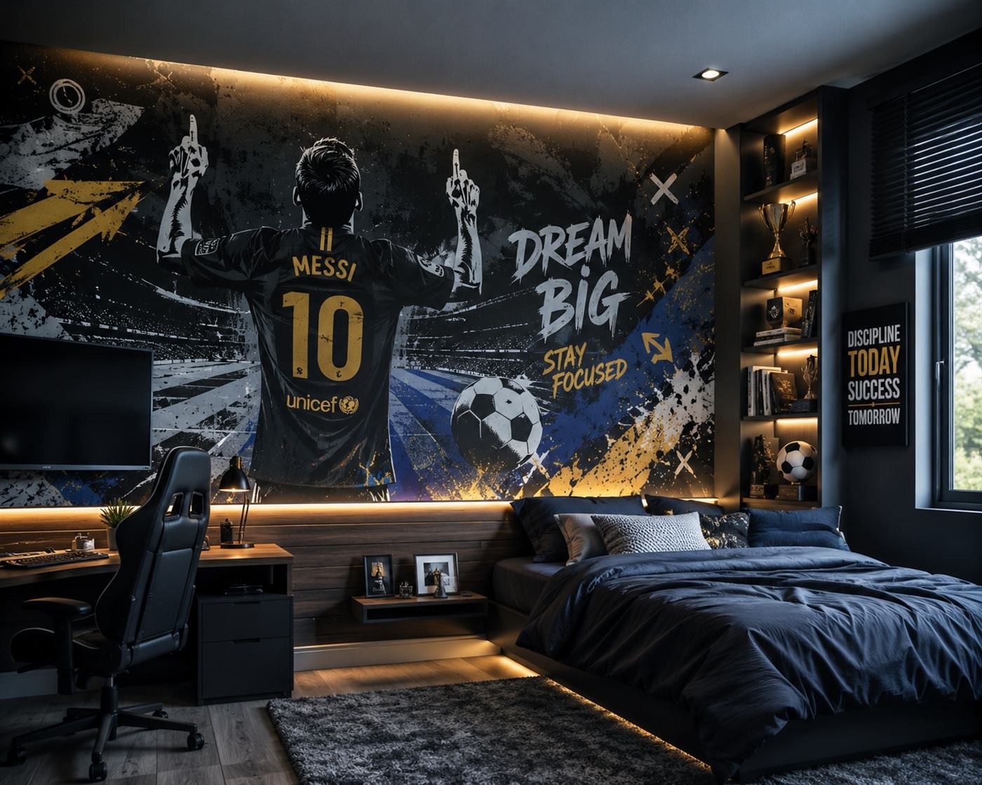 Messi bedroom wall mural