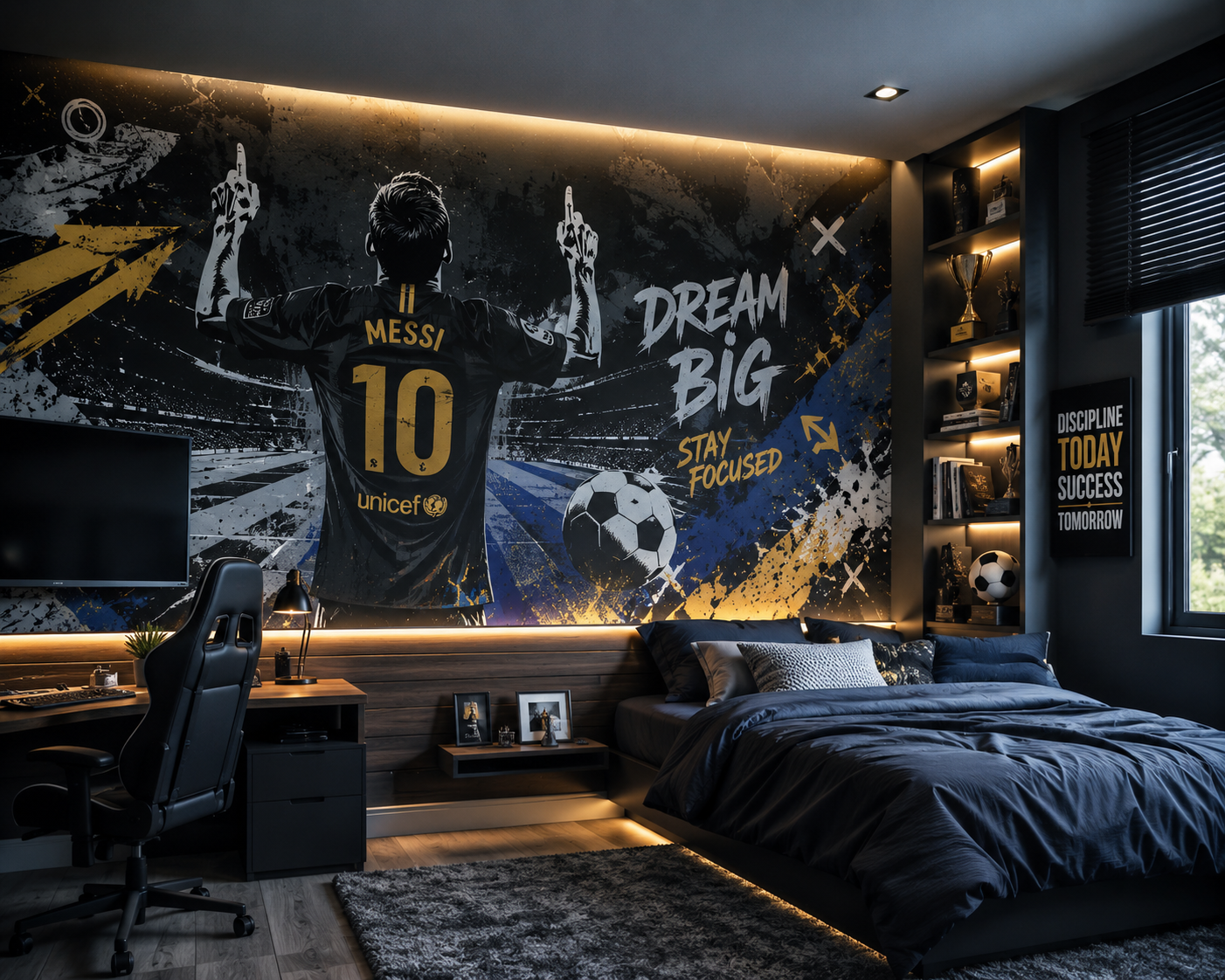 Lionel Messi wall mural