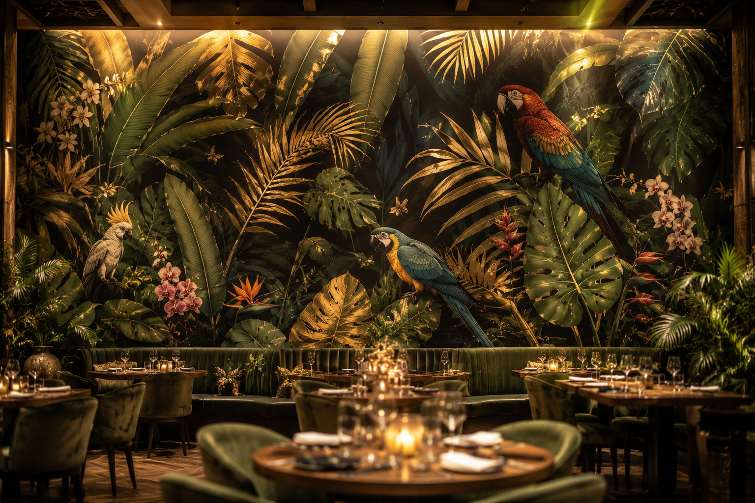 Tropical paradise wall mural