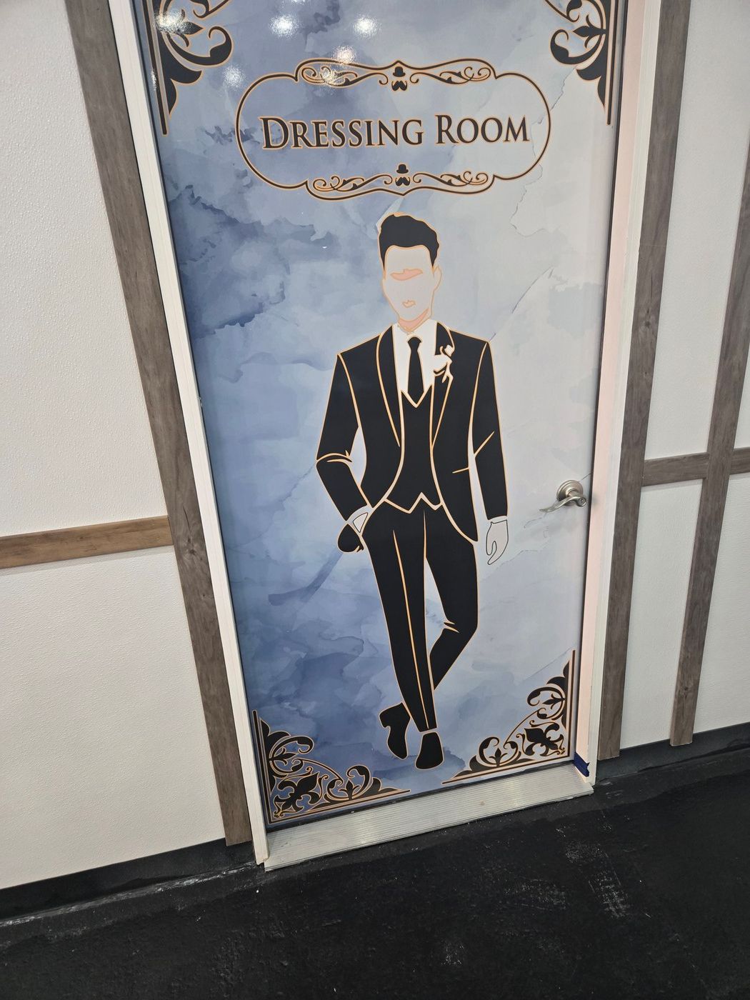 Dressing room door graphic design